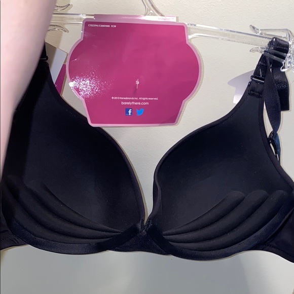 34C NWT Barely There PushUp Hanes Customized Lift Silver detail between cup Bra - Picture 2 of 13